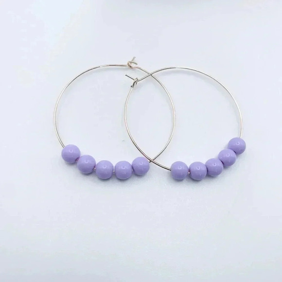 Beaded Hoops Earrings - Picture 1 of 3